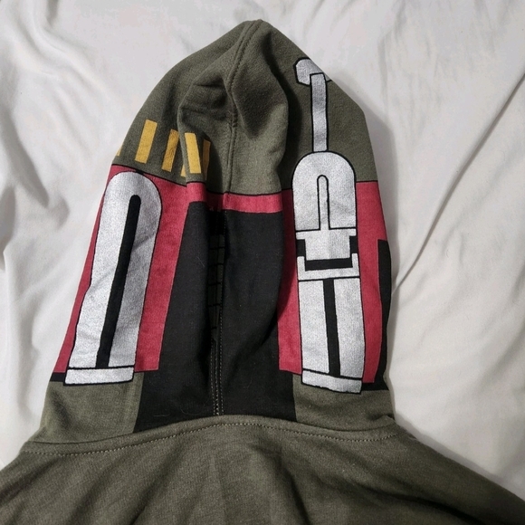 Star wars full zip hooded sweatshirt Boba Fett cosplay men medium - Picture 4 of 14